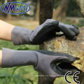 NMSAFETY China 13gauge polyster y guantes spadex del guante nitrilo guantes largos del puño en color negro